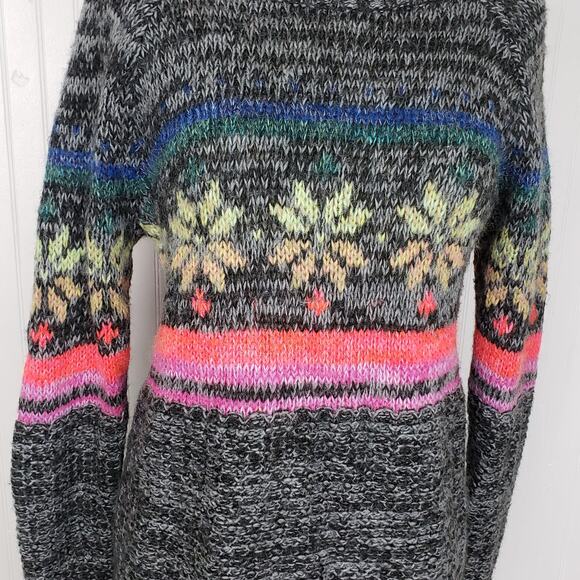 American Eagle Jegging Sweater Neon Snowflake Size Small - Picture 2 of 8
